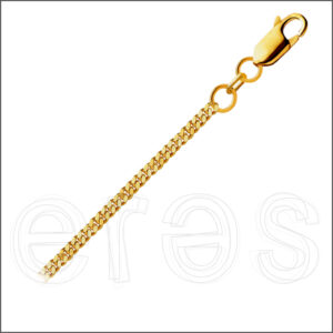 Chaînette gourmette 38 cm (très court), largeur 1.5 mm.
