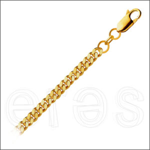 Bracelet gourmette 19 cm (poignet moyen), largeur 2.8 mm.