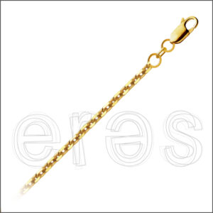 Chaînette forçat limée 38 cm (très court), largeur 2.1 mm.