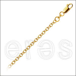 Chaînette forçat ronde 38 cm (très court), largeur 1.5 mm.
