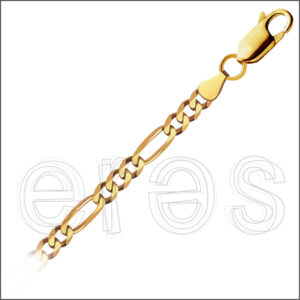 Bracelet figaro 19 cm (poignet moyen), largeur 2.9 mm.