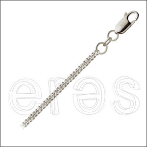 Chaînette gourmette 40 cm (court), largeur 1.7 mm.