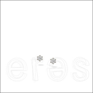 Boucles d'oreilles or gris et diamants