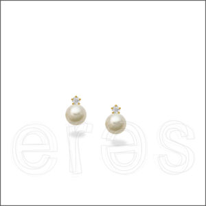 Boucles d'oreilles perles et diamants