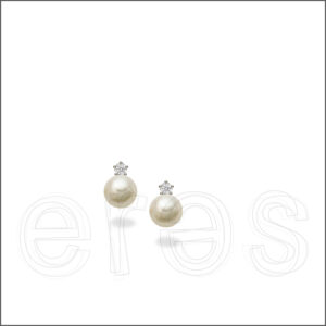 Boucles d'oreilles perles et diamants