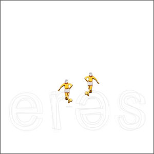 Boucles d'oreilles or jaune et gris