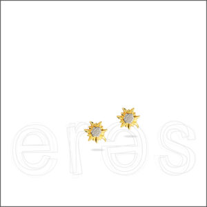 Boucles d'oreilles or jaune et gris