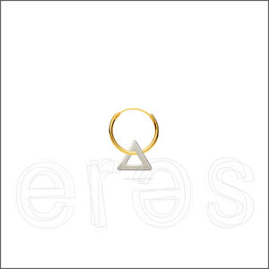 Boucle d'oreille or jaune et gris
