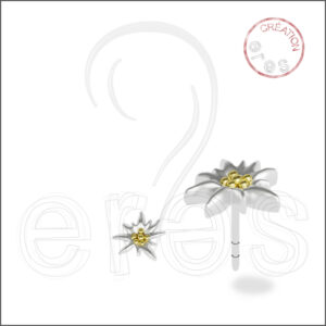 Boucles d'oreilles or gris