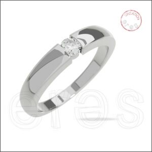 Solitaire or gris brillant