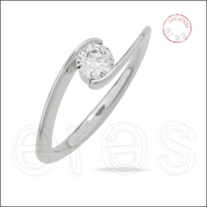 Solitaire or gris brillant