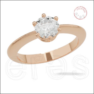Solitaire or rouge brillant, grand diamant