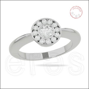 Solitaire or gris brillant