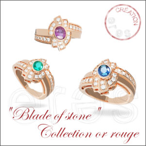 "Blade of stone" en or rouge